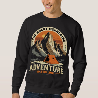 Vintage Retro Rocky Mountains Wandern Camping Sweatshirt