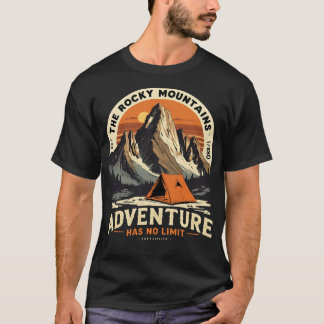 Vintage Retro Rocky Mountains Wandern Camping T-Shirt