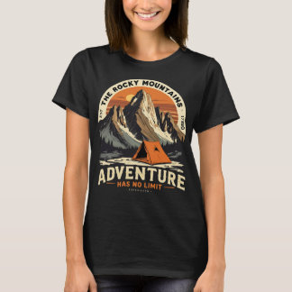 Vintage Retro Rocky Mountains Wandern Camping T-Shirt