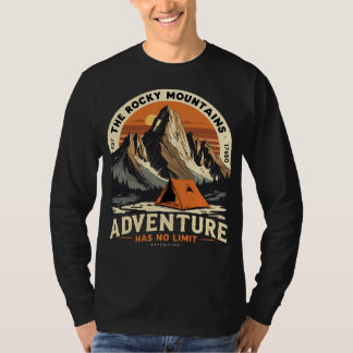 Vintage Retro Rocky Mountains Wandern Camping T-Shirt