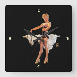 Vintage Retro Rodelbahn mit Aussicht Große Wanduhr