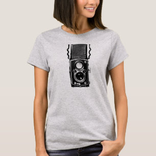 Vintage Retro Rolleiflex Zwei-Objektiv-Kamera-T-Sh T-Shirt