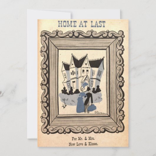 Vintage Retro Romantische Alte Rustikale Hochzeit Einladung (Rückseite)