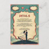 Vintage Retro Romantische Comic Hochzeit Begleitkarte (Vorderseite)