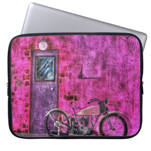 Vintage Retro Rosa Motorrad Gasse Laptopschutzhülle