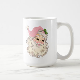 Vintage Retro Rosa Weihnachtsmann Kaffeetasse