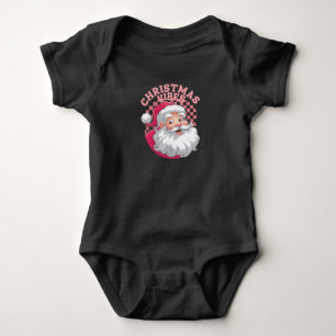 Vintage Retro Rosa Weihnachtsmann Weihnachten Baby Strampler