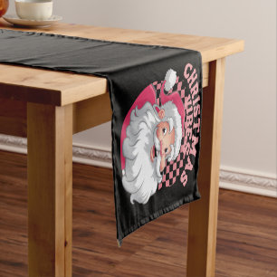 Vintage Retro Rosa Weihnachtsmann Weihnachten Kurzer Tischläufer