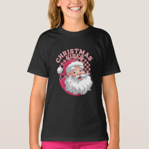 Vintage Retro Rosa Weihnachtsmann Weihnachten T-Shirt