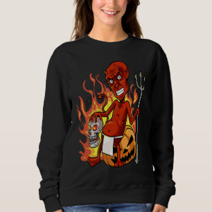 Vintage Retro Roter Teufel Roter Teufel Halloween Sweatshirt