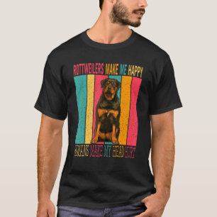 Vintage Retro-Rottweiler machen glückliche Mensche T-Shirt