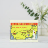 Vintage Retro Route 66 Karte (Stehend Vorderseite)