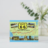 Vintage Retro Route 66 Karte (Stehend Vorderseite)