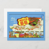 Vintage Retro Route 66 Karte (Vorne/Hinten)