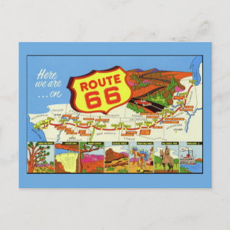 Vintage Retro Route 66 Karte