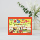 Vintage Retro-Route 66 Landschaftliches New Mexico Postkarte (Stehend Vorderseite)