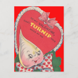 Vintage Retro Rüben Valentinskarte Feiertagspostkarte