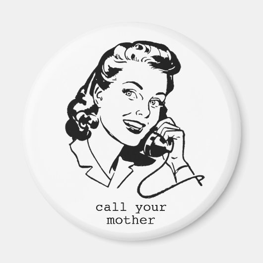 Vintage Retro Ruf deine Mutter Lustiger Magnet (Vorne)