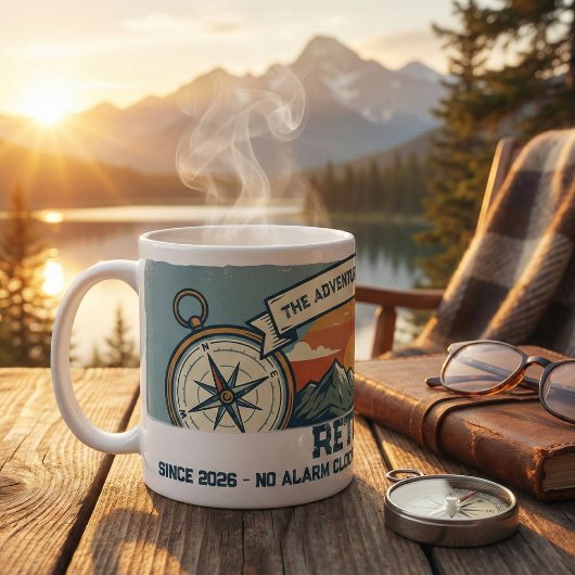 Vintage Retro Ruhestands-Abenteuer Kaffeetasse