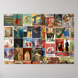 Vintage Retro Russische Filmcollage Sowjetunion Poster