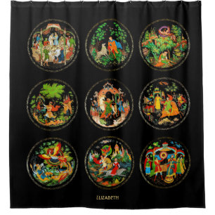 Vintage Retro Russische Märchen Fantasy Colorado Duschvorhang