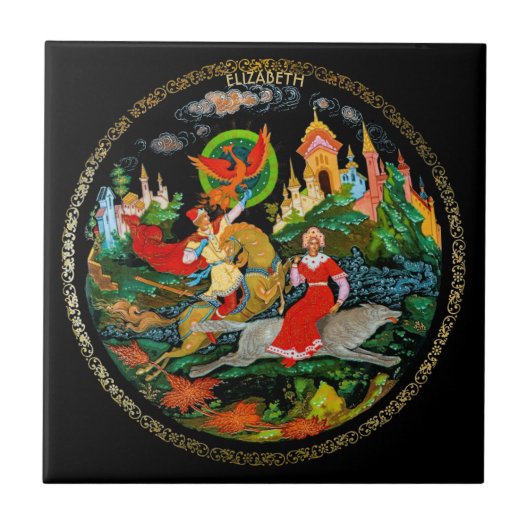 Vintage Retro Russische Märchen Fantasy Colorado Fliese (Vorderseite)