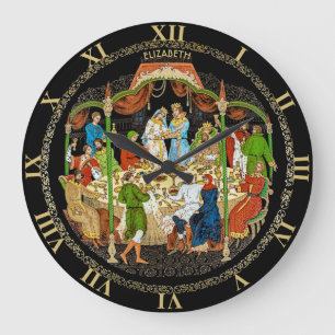 Vintage Retro Russische Märchen Fantasy Farbige Große Wanduhr