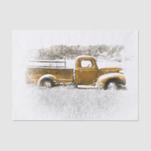 Vintage Retro Rustikal Gold Grau Farm LKW Seidenpapier