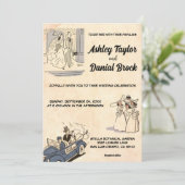 Vintage Retro Rustikale Alte Stilvolle Moderne Hoc Einladung (Stehend Vorderseite)