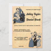 Vintage Retro Rustikale Alte Stilvolle romantische Einladung (Vorderseite)