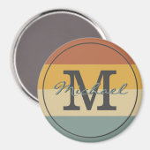 Vintage Retro-rustikale Namensinitialen personalis Magnet (Vorderseite/Rückseite)
