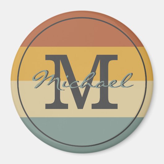 Vintage Retro-rustikale Namensinitialen personalis Magnet (Vorne)