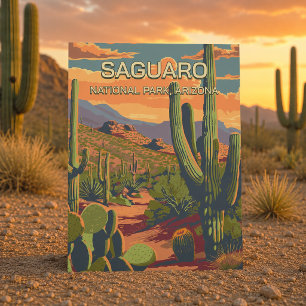 Vintage Retro Saguaro-Nationalpark Arizona USA Postkarte