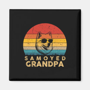 Vintage Retro Samojede Opa Hunde Liebhaber Pfote P Magnet