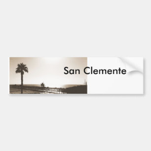 Vintage Retro San Clemente Pier Kalifornien Sepia Autoaufkleber