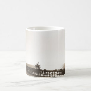 vintage retro San Clemente Pier Kalifornien Sepia Kaffeetasse
