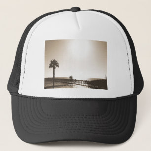 vintage retro San Clemente Pier Kalifornien Sepia Truckerkappe