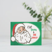 Vintage Retro Santa Christmas Holiday Party Postkarte (Stehend Vorderseite)