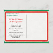 Vintage Retro Santa Christmas Holiday Party Postkarte (Rückseite)