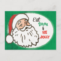 Vintage Retro Santa Christmas Holiday Party