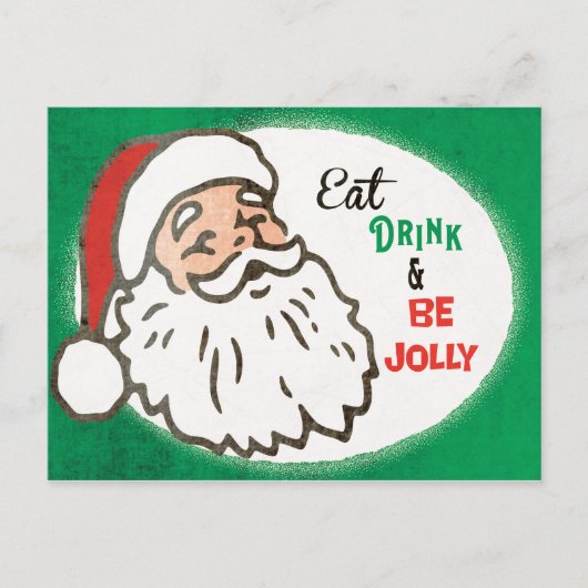Vintage Retro Santa Christmas Holiday Party Postkarte (Vorderseite)