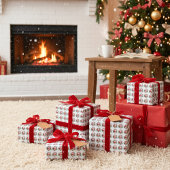 Vintage Retro Santa Claus & Holly "Joy" Geschenkpapier