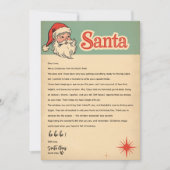 Vintage Retro Santa Letter | Christmas Einladung (Vorderseite)