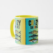 Vintage Retro Sardines, Fisherman Ästhetik Tasse (Vorderseite Links)