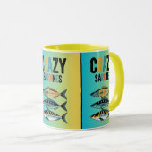 Vintage Retro Sardines, Fisherman Ästhetik Tasse (VorderseiteRechts)