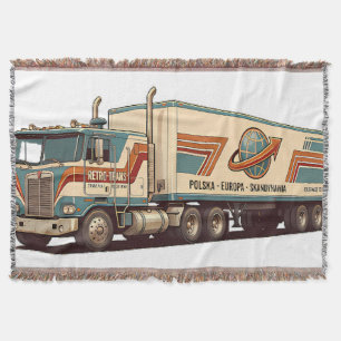 Vintage Retro Sattelzug Kissenbezug Decke