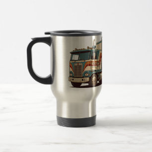 Vintage Retro Sattelzug Kissenbezug  Reisebecher