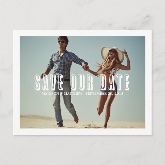 Vintage Retro | Save the Date Postkarte (Vorderseite)