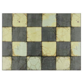 Vintage Retro Schachbrett-Fliese Schneidebrett (Vorderseite)