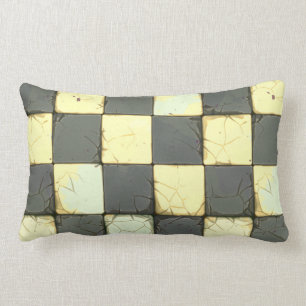 Vintage Retro Schachbrettmuster Fliese Lendenkissen